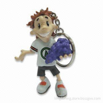 Fancy Keychain with Plastic Figure, Various Designs, Colors, Logo Printing and Amount Available